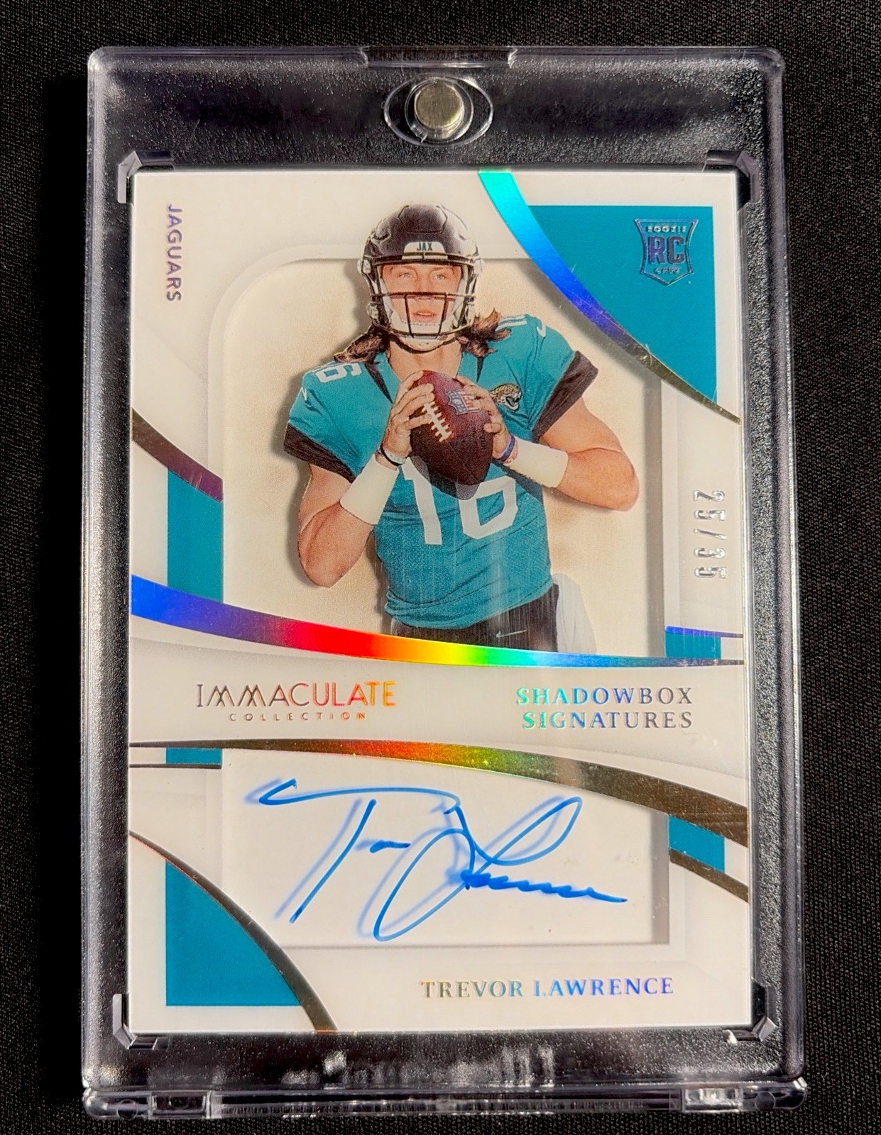 2021 Panini Immaculate Shadowbox Signatures Trevor Lawrence #ISS-1 /35 (AU, RC)