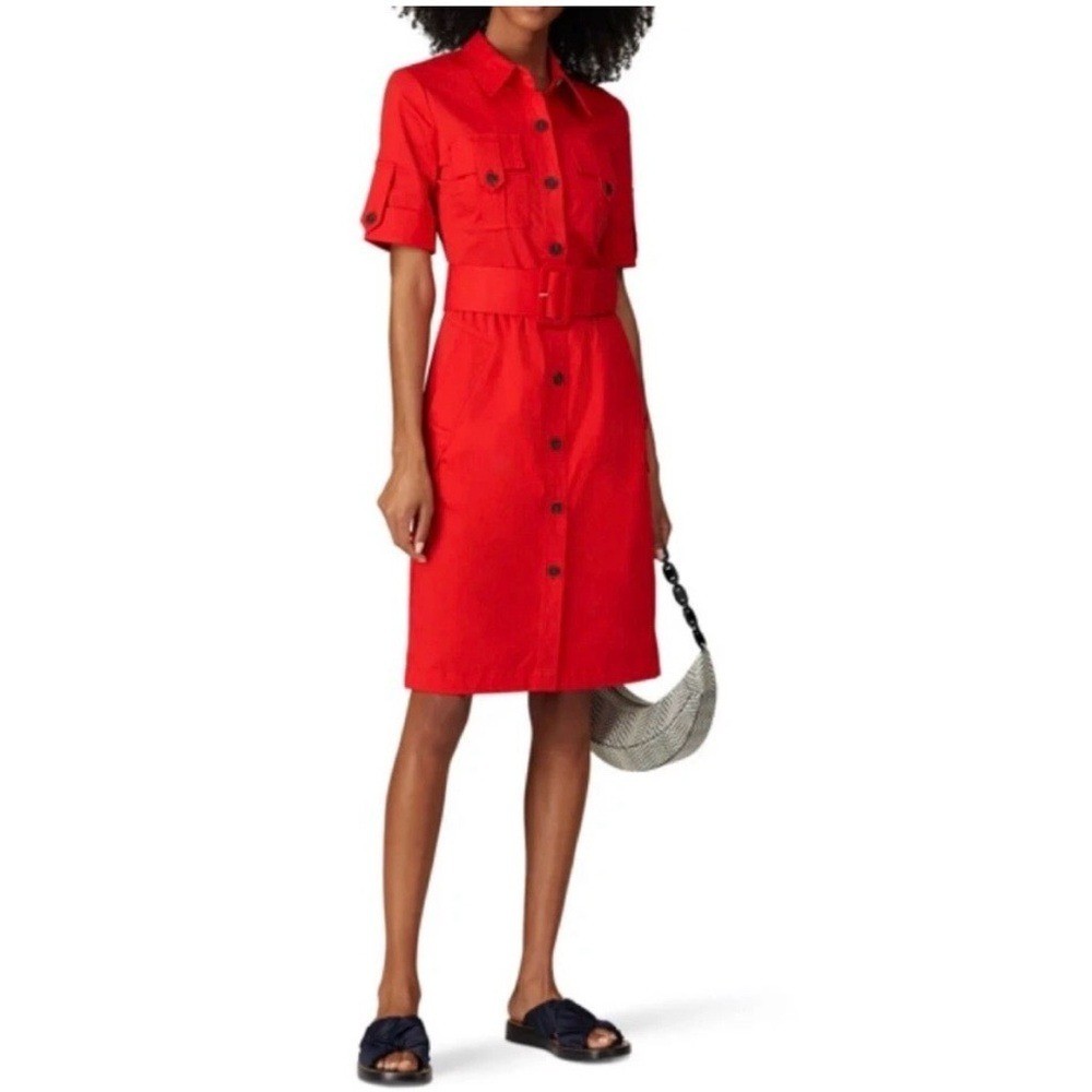 Derek Lam Collective 10 Crosby Women's Hot Red Utility Dress Size 48/US 12
