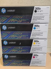 HP CE410X CE411A CE412A CE413A 305X 305A Toner Cartridge Set Genuine Sealed