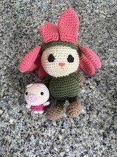 Crocheted Flower Baby W/ Pocket Hug Pig