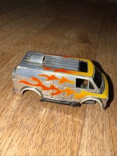 Tyco 1970s Dodge Van Chrome with Flames HO Scale Slot Car