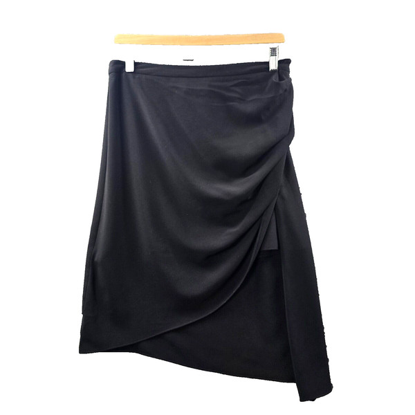 Wayne Cooper Skirt  Womens Wrap Size 12 Black Asymmetric