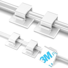 100 Pack Adhesive Cable Clips White Small Large Wall Cable Management NEW