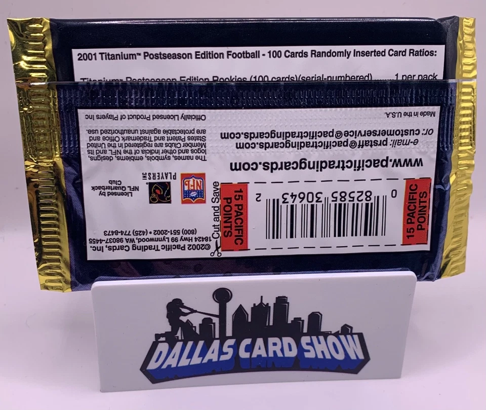 2001 Private Stock Titanium FB Sealed Pack One Game-Worn Jersey & One Rookie Per - Image 2 of 2