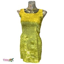 Handmade Silk Sleeveless Mini Dress Green Women Size 2