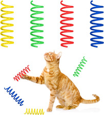 Colorful Springs Cat Toys   3" Bouncy Coils for Indoor Cats  Kittens to Swat, C