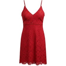 ASTR The Label Medium Red Lace Mini Dress Floral Romantic Feminine Cocktail