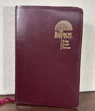 KJV The Rainbow Study Bible Burgundy Leather King James Version BOLD LETTER EUC 