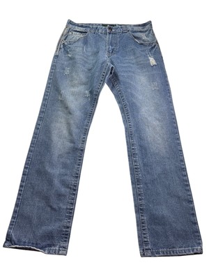 Fiend Denim Co. Distressed Mens Jeans Size 34 x 32 Straight Leg