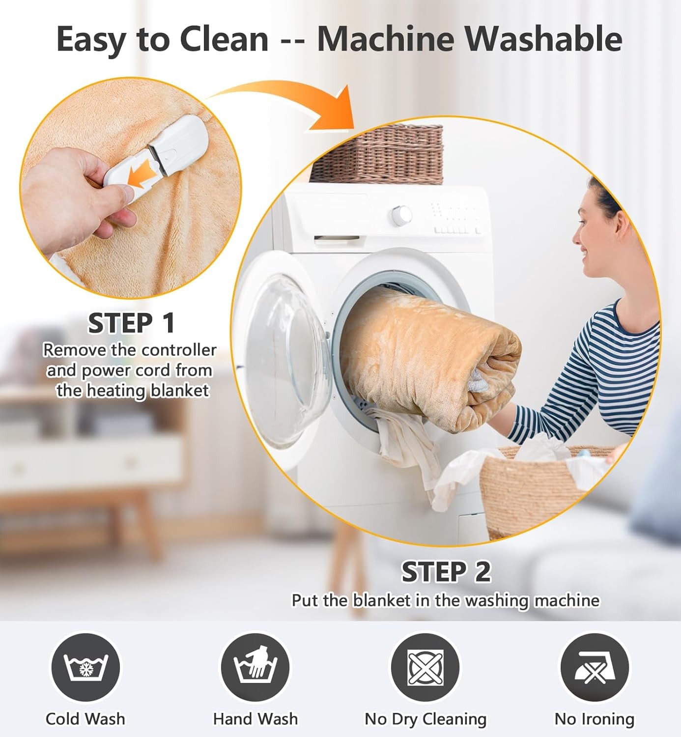 Wearable Heated Blanket Electric Snuggle with Foot Pocket/Sleeves, 59X70 Inch He