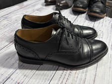 Mens Oliver Sweeney Shoes Sz 7.5 Moycullen Black Cap Toe Oxfords 0975