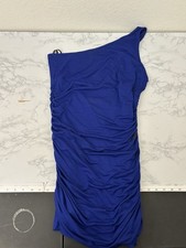 Twelve by Twelve Dress Womens M Blue Evening Event Lined Ruched One Shoulder U