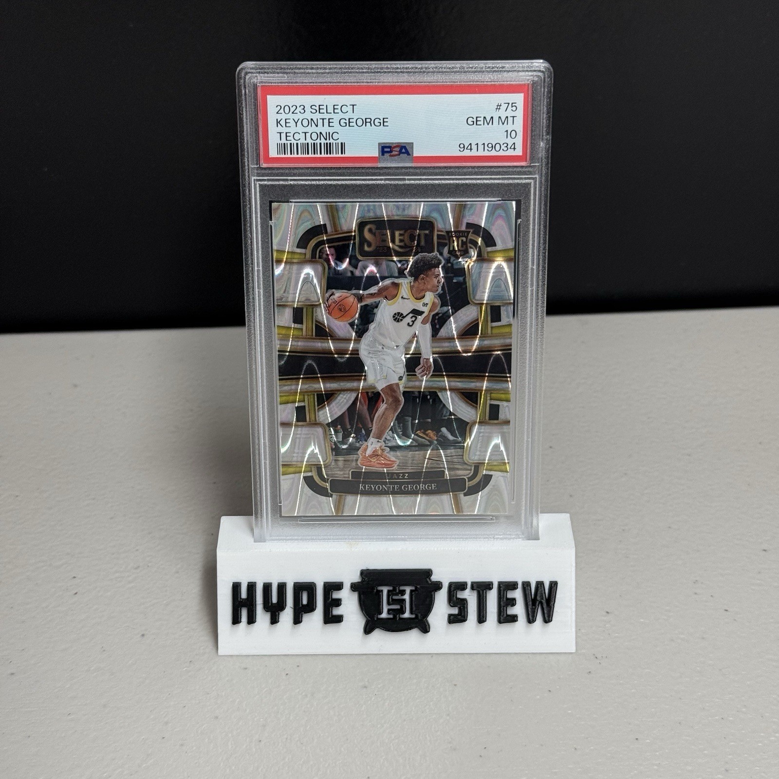 2023 Panini Select Tectonic #75 NBA Jazz Keyonte George Rookie RC PSA 10