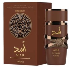Lattafa Asad Bourbon for Men Eau de Parfum Spray, 3.4oz 100ml New in Box