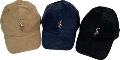 Polo Ralph Lauren Corduroy Baseball Cap Leather Strap Hat