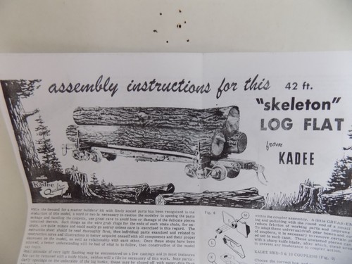 SKELETON LOG FLAT CARW/LOGS FOR :BY KADEE HO SCALE KIT #L-102-D PO