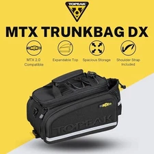 Topeak MTX 2.0 TrunkBag DX Expandable Top 12.3 Liter fits QuickTrack Rack