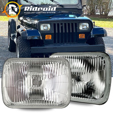 2pc 5x77x6 Led Headlights For Jeep Cherokee Xj 1984-2001 Wrangler Yj 1986-1995