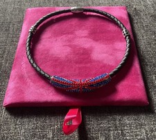 BUTLER AND WILSON Choker Union Jack Black White Swarovski Crystals Magnetic