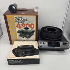 Kodak Carousel 4200 Slide Projector Tested w/ Box Remote Tray Pana-Vue Viewer