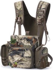 Camo Binocular Harness Chest Pack with MOLLE Silent Closure