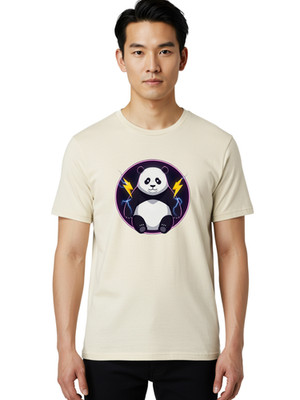 Panda-4 Mens Graphic Tee, 100% Cotton, Casual Summer Wear
