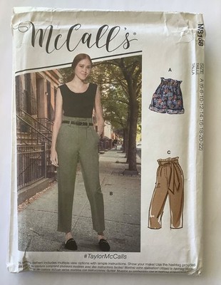 McCall s M8168 Schnittmuster UNCUT High Waist Hose, Shorts - 6 bis 22