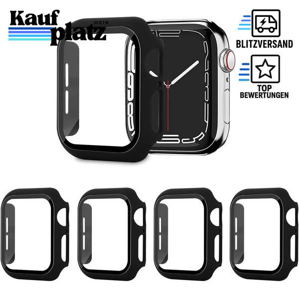 HüLle Mit Displayschutz FüR Apple Watch 44Mm SE Series 1-6 SchutzhüLle 4 StüCk-image
