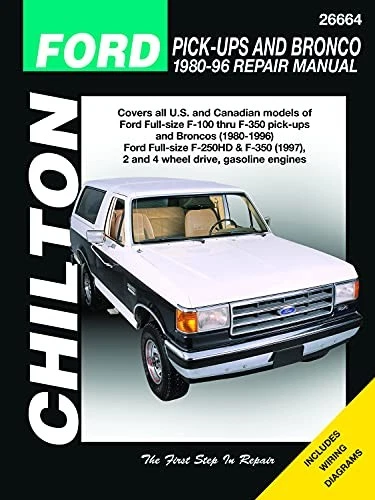 Manual de taller Chilton — Ford F100/F150/F250/F350 y Bronco tamaño completo 1980-1996; Foto 2 de 3