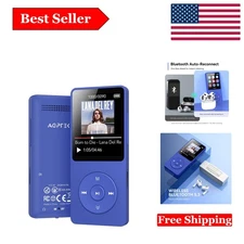 Blue MP3 Player with Bluetooth 5.3 & 64GB Storage
