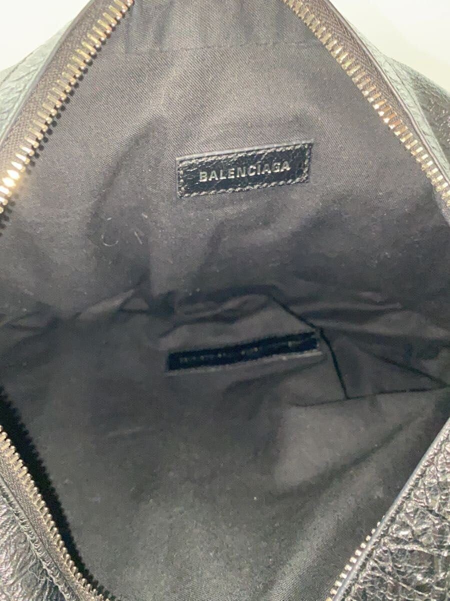 BALENCIAGA Shoulder Bag Super Busy Leather Blk Used image 6