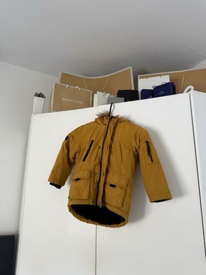 Winterjacke von Primark Gr. 98 gelb-orange Kapuze