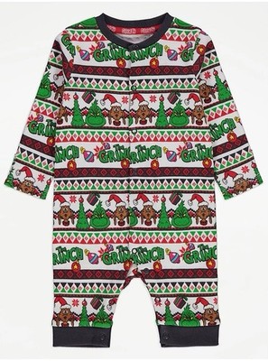 Neu All-in-One Strampler The Grinch Weihnachtsoutfit Alter 9-12 Monate Jungen/Mädchen