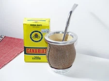 Camionero Mate Gourd + Straw + 250grs Yerba Mate Canarias - Handmade - Argentina