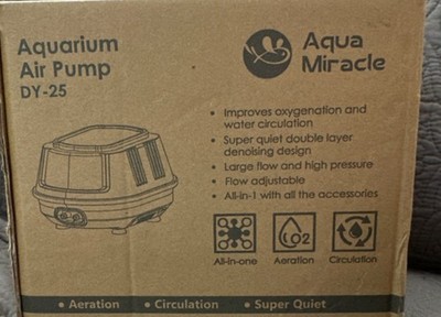 Aqua Miracle DY-25 Aquarium Air Pump 190 GPH w/ Airline, Valves, Stones