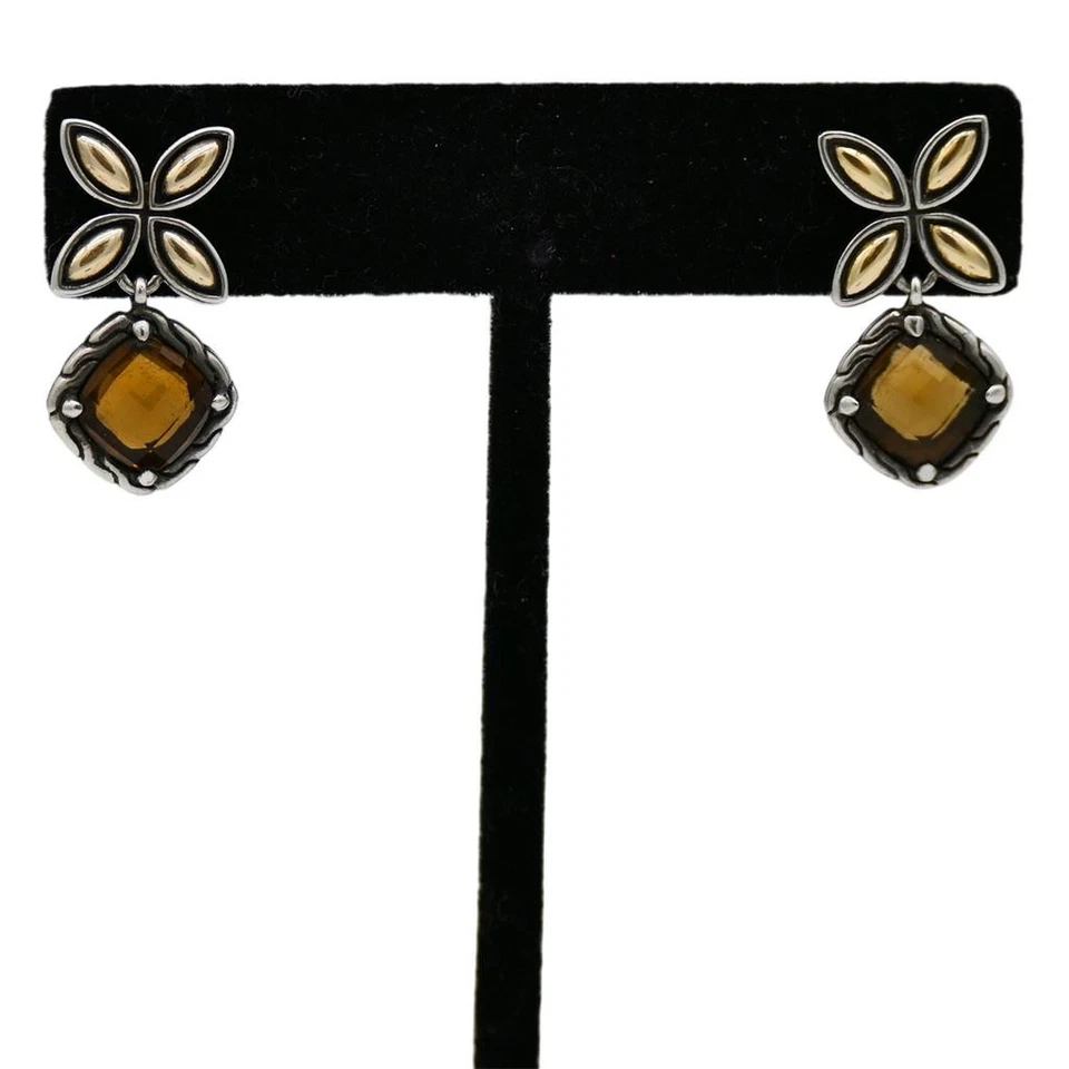 JOHN HARDY | Pendientes colgantes de cuarzo ahumado Kawung Foto 2 de 4