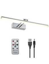 Battery Picture Light, 16 inch Wireless Picture Light Brushed Nickel W/ Remot...