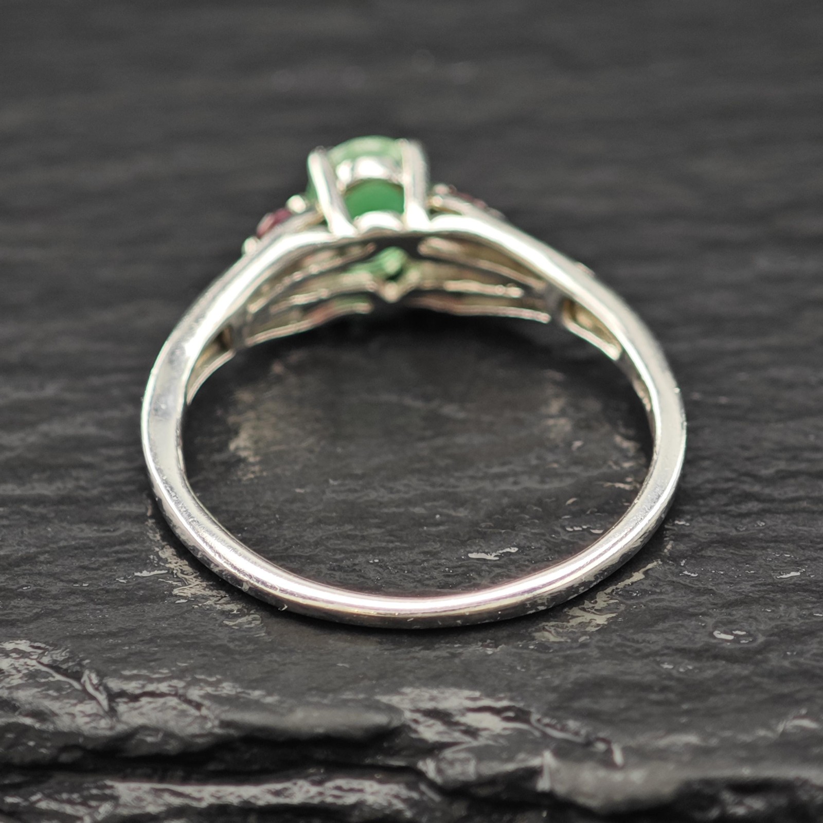 Emerald Ruby Gemstone Ring Sterling Silver Size 9 - image 6
