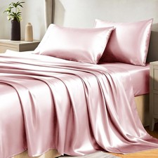 Satin Sheets Full Size Sheets - Silky Soft Bedding Similar to Silk, 4 Piece