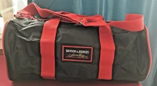 VINTAGE NEW BENSON & HEDGES CIGARETTE DUFFEL OR GYM BAG, 20" LONG, BLACK & RED