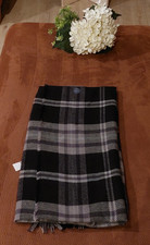 Langer Schal Damen Herren schwarz grau Streifen Karos Fransen breit 180x70 *NEU*