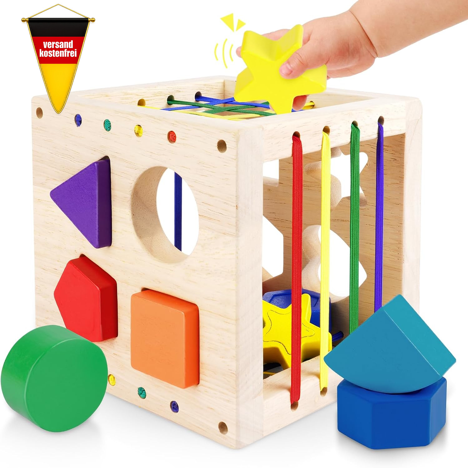 Formsortierwürfel Holzspielzeug für Kleinkinder, Lernspielzeug, Babyentwicklung