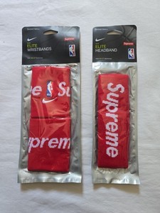 Supreme NBA Nike Elite Headband Wristbands Red SET FW19 - NEW