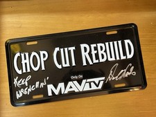 Dan Woods Signed Chop Cut Rebuild License Plate Black W/ White Letters
