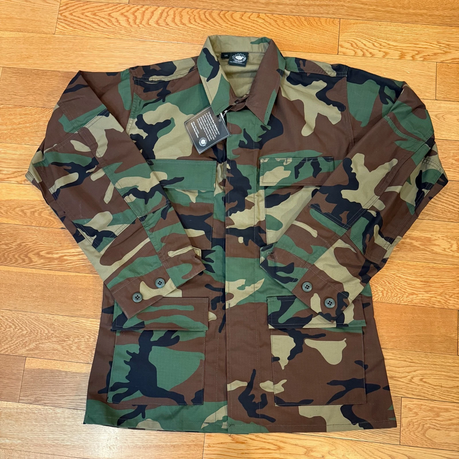 Genuine Gear Long Sleeve Button Up Camo Shirt Jacket Coat Hunting Size S-R NWT