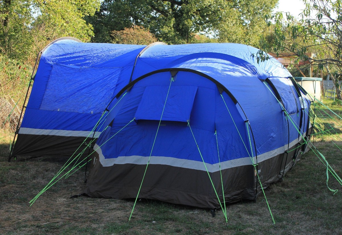 Large 6-Berth Tunnel Tent Hi Gear Zenobia with Porch and Sun Canopy,  Excellent