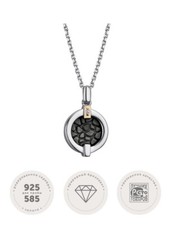 Real Silver 925 Pendant Charm with Necklace 50-55cm with Diamond & Rose Gold 585.