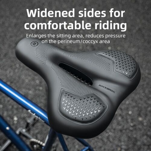 Gel Bike Seat MTB Bicycle Saddle Comfort Wide Soft Sporty Air Cushion Men Women - Picture 3 of 12