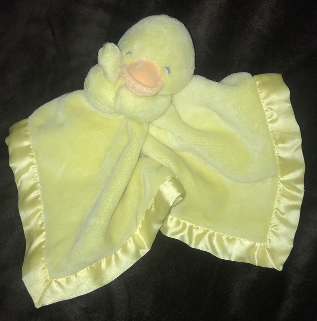 Carters Yellow Duck Security Blanket Lovey Satin Back Trim Baby Lovie