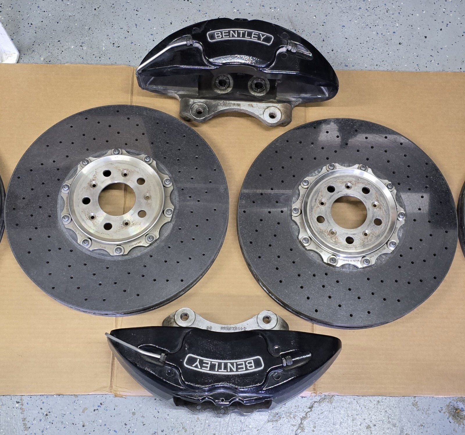Bentley Continental Gt Carbon Ceramic Brakes Rotors Calipers Front Left Right 